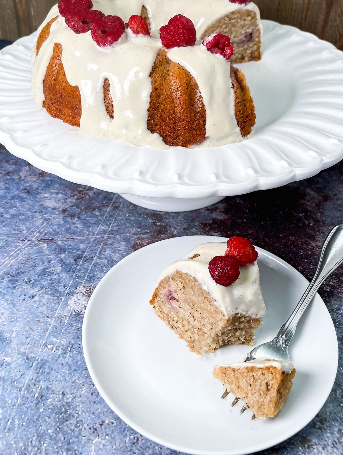 Vegan Lemon Raspberry Bundt Cake