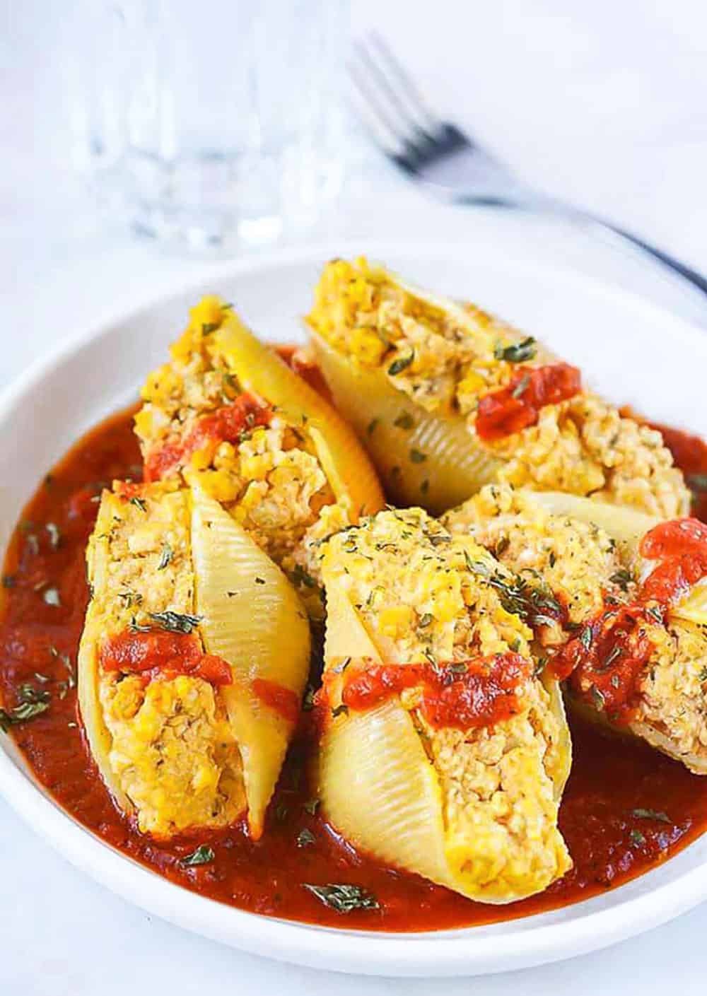 Vegan Pumpkin Stuffed Shells