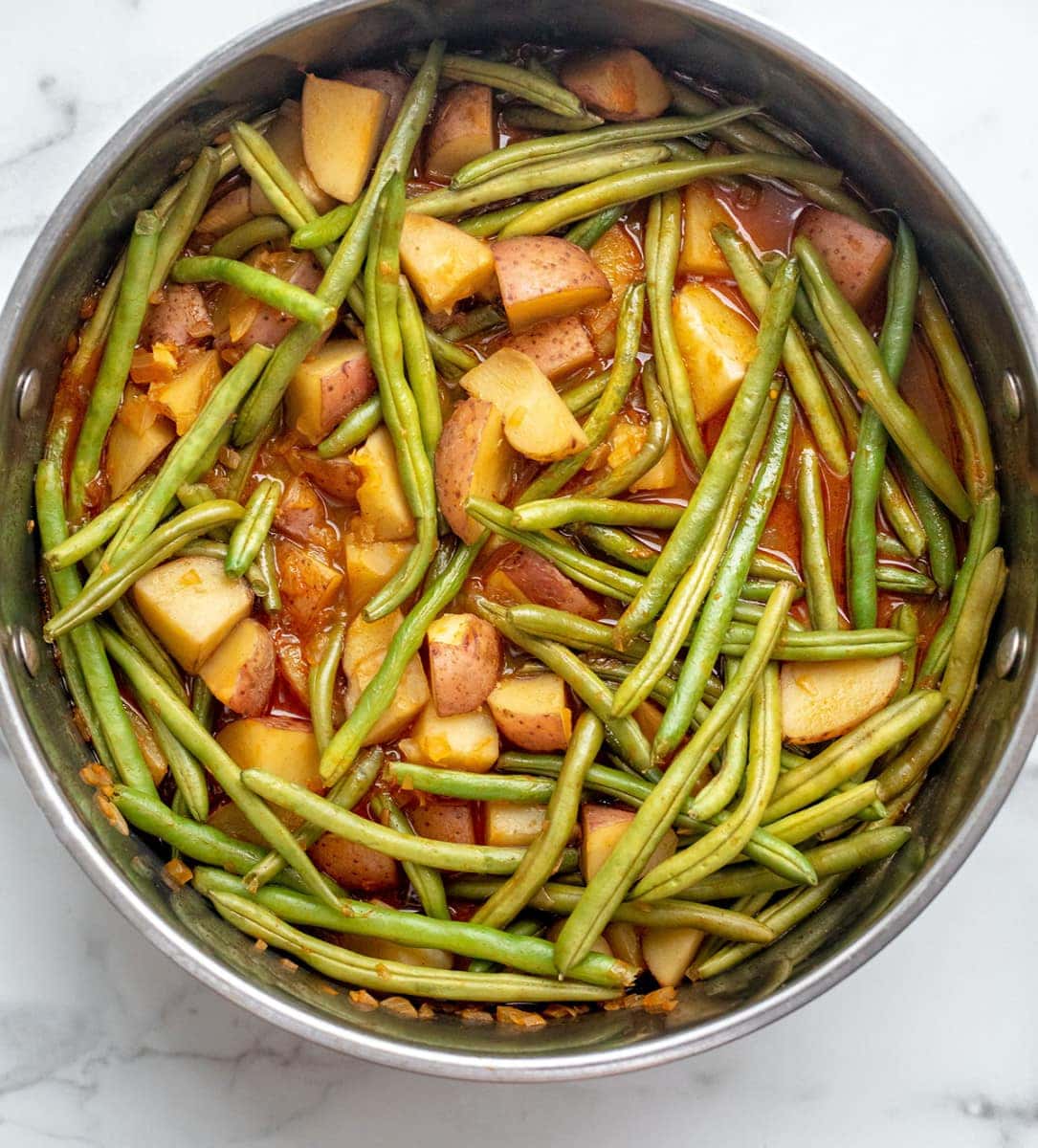 Vegan southern green beans and potatoes