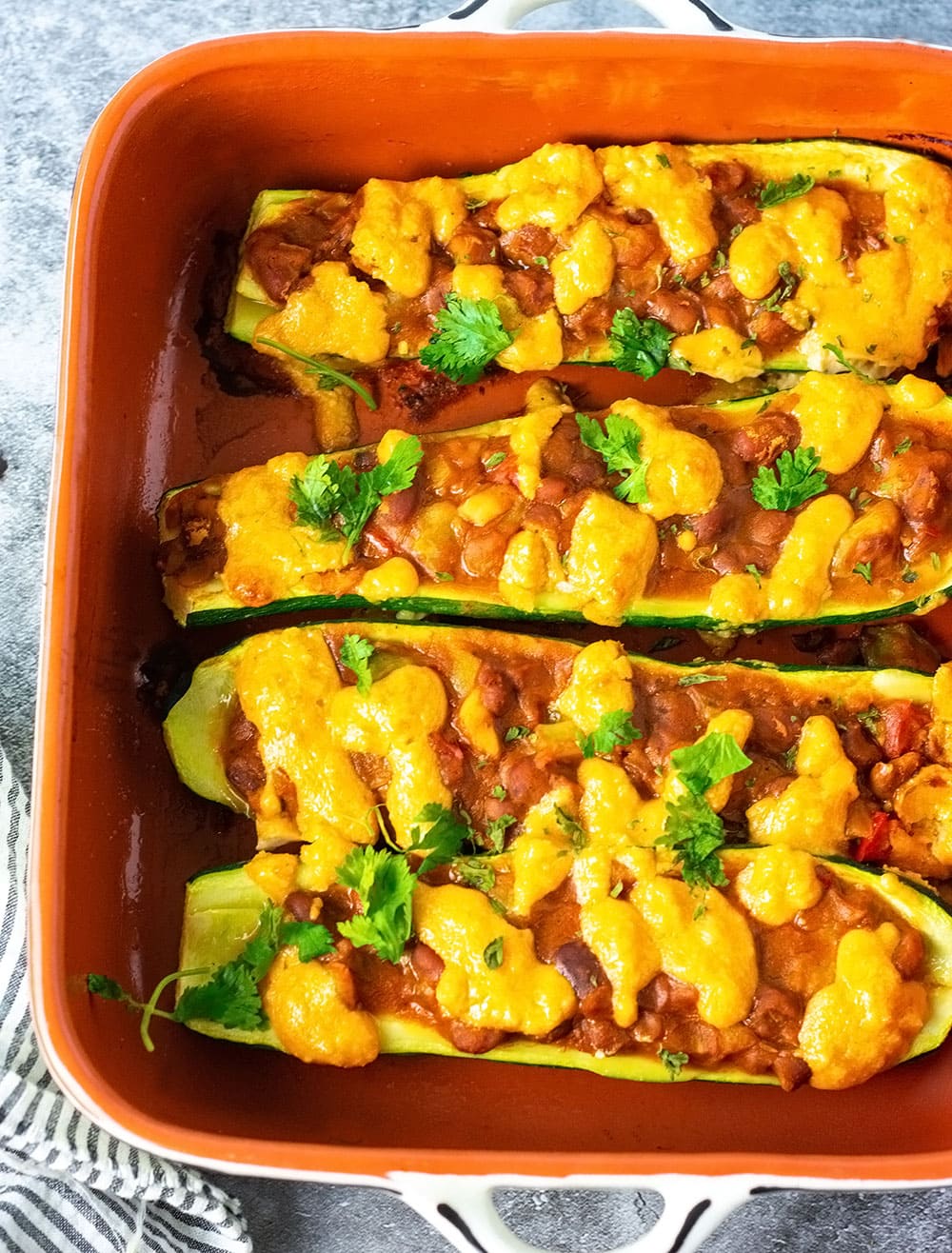 Vegan Stuffed Zucchini Boats