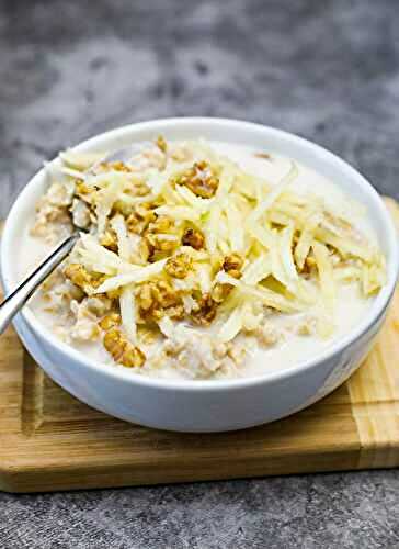 Apple And Walnut Porridge With Maple Syrup