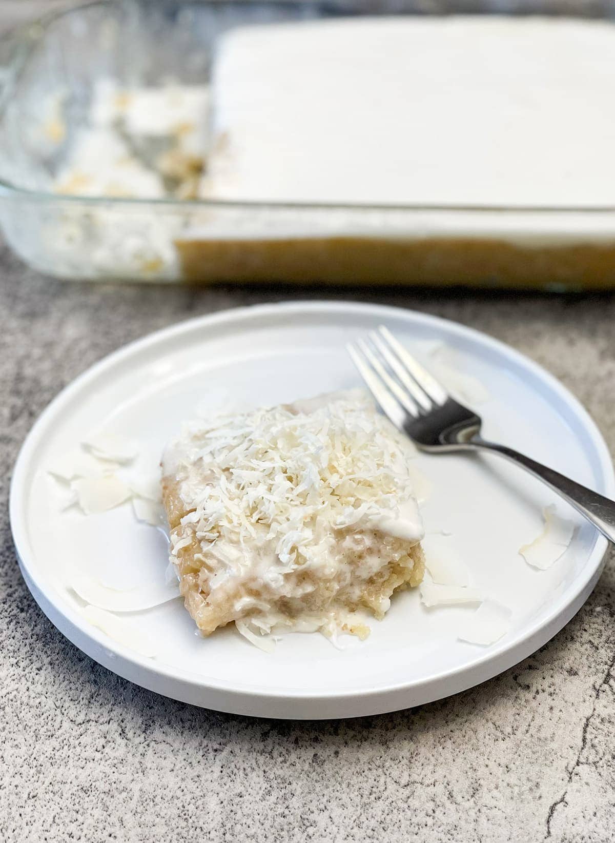 Vegan Coconut Poke Cake