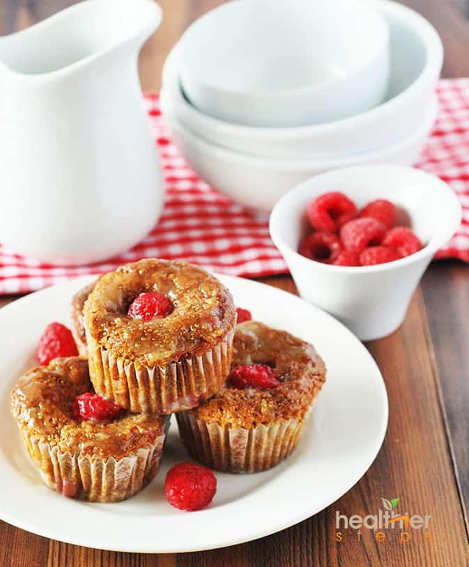 Gluten-Free Vegan Glazed Raspberry Muffins Recipe