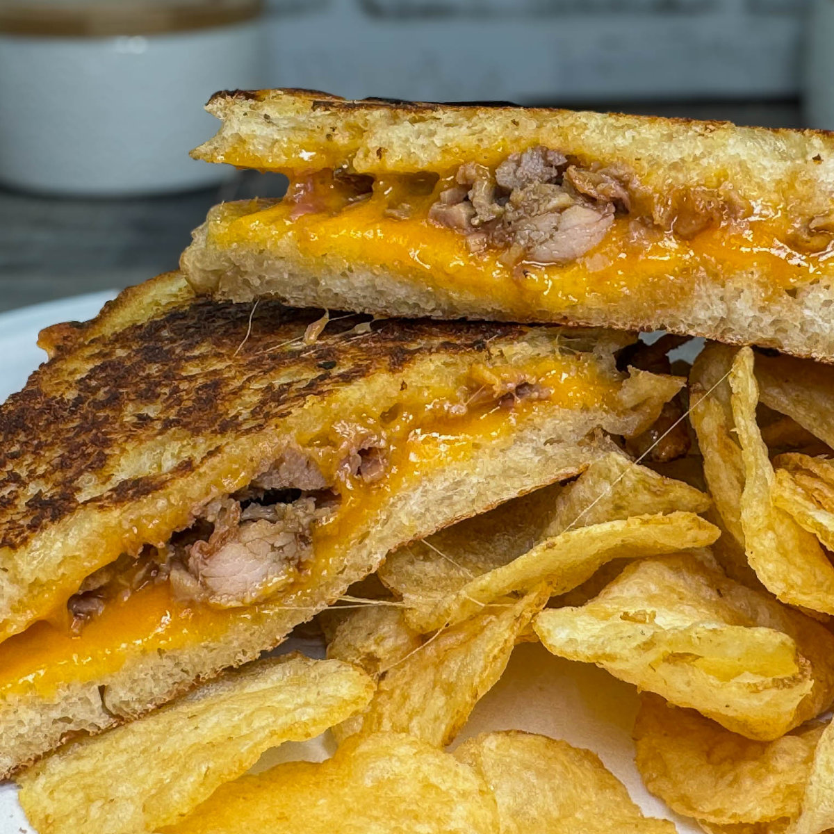 BBQ Pulled Pork Grilled Cheese Sandwich