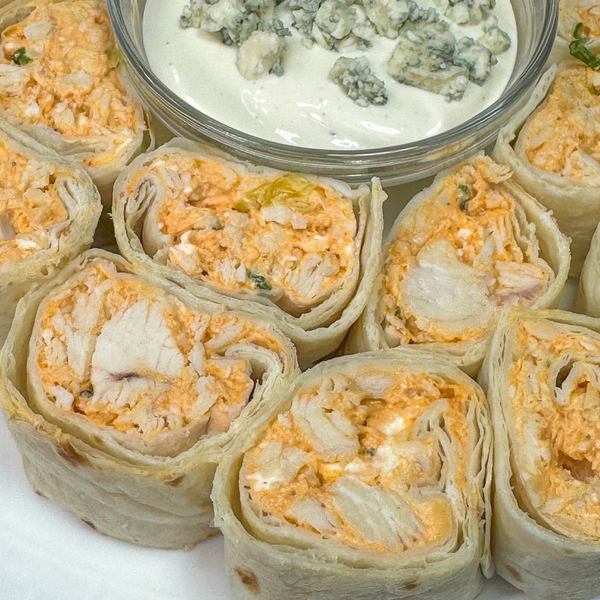 Delicious Buffalo Chicken Pinwheels