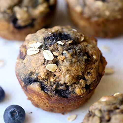 Banana Bluberry Oatmeal Muffins