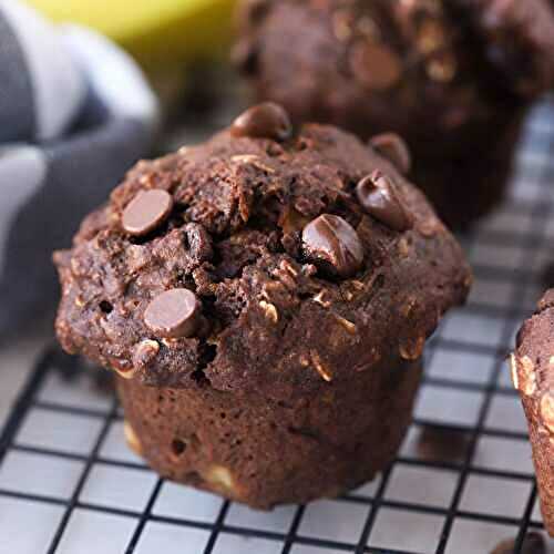 Chocolate Banana Oatmeal Muffins