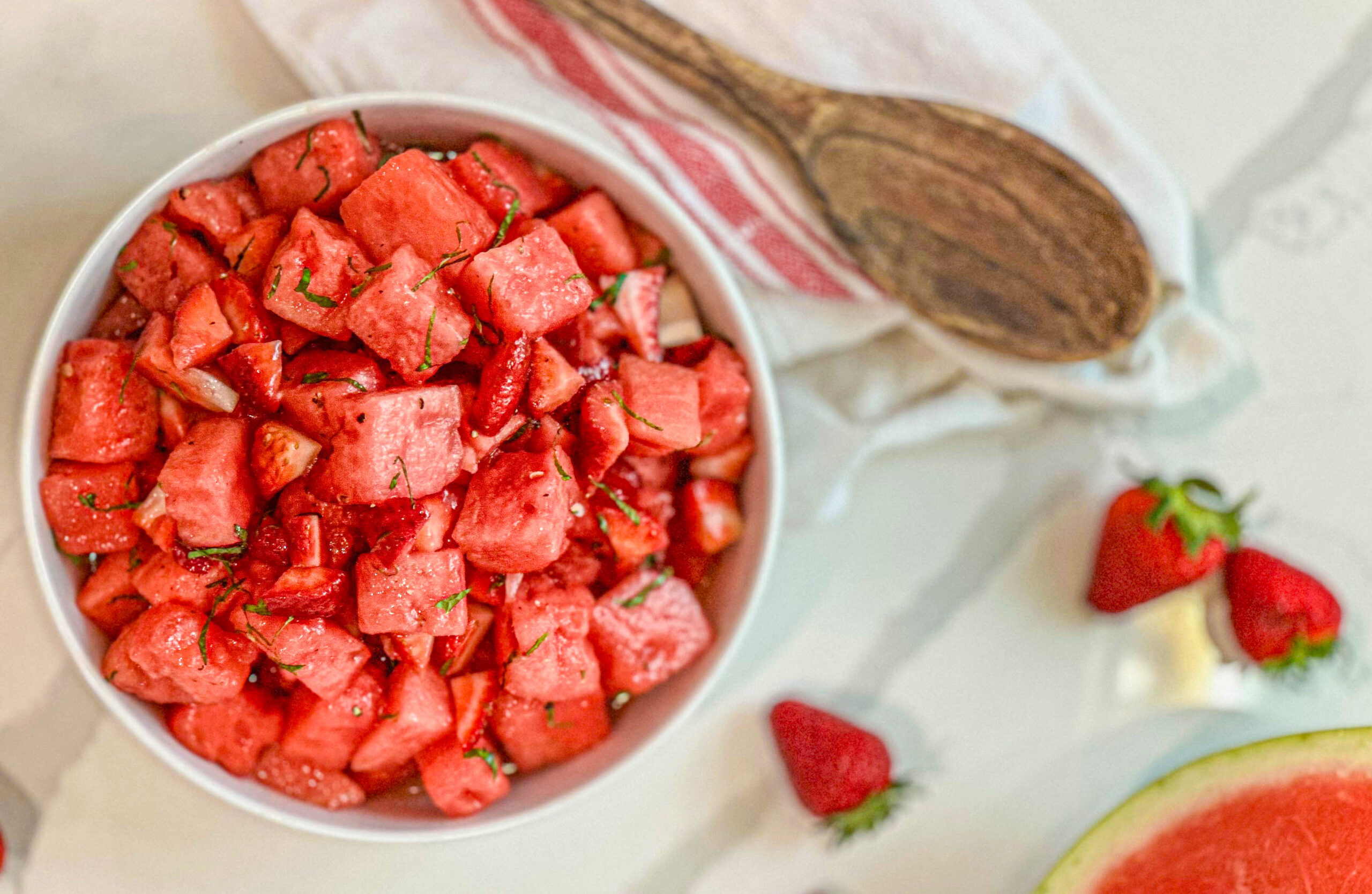 Strawberry Watermelon Salad with Honey-Lime Vinaigrette