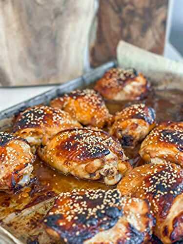 Roasted Sticky Miso Chicken Thighs