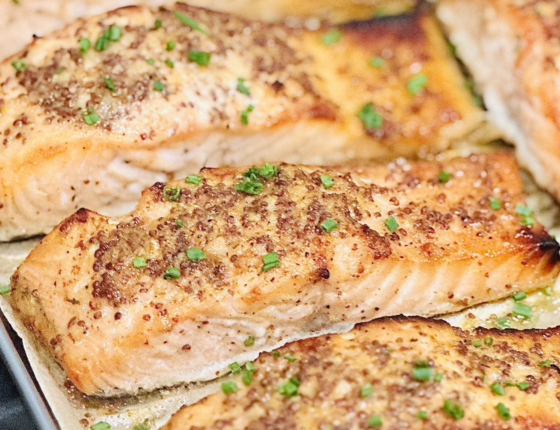 Easy Honey Mustard Roasted Salmon