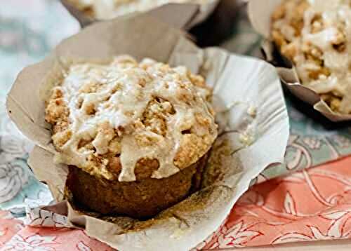 Pumpkin Streusel Muffins with Vanilla Bean Glaze