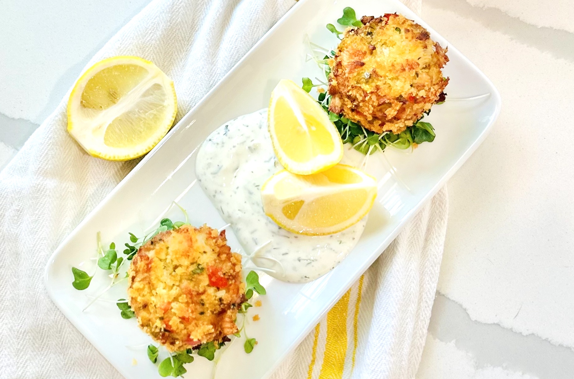 Easy Maryland Crab Cakes with Lemon Dill Sauce