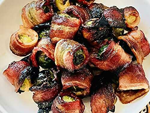 Bacon-Wrapped Brussels Sprouts with Spicy Maple Glaze