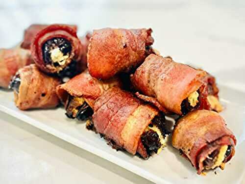 Irresistible Bacon Wrapped Dates with Boursin & Hot Honey