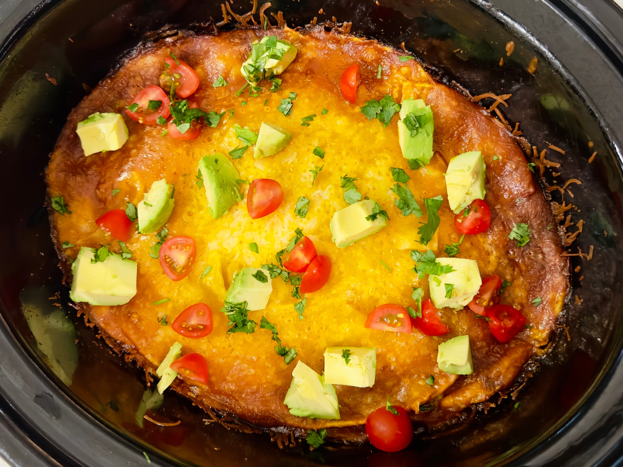 Slow Cooker Layered Beef Enchiladas