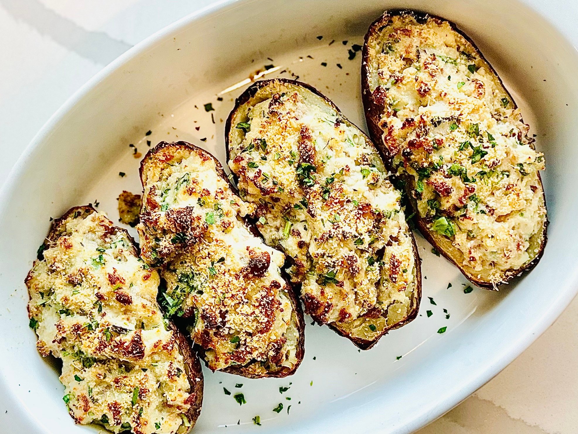 Twice Baked Potatoes with Blue Cheese and Bacon