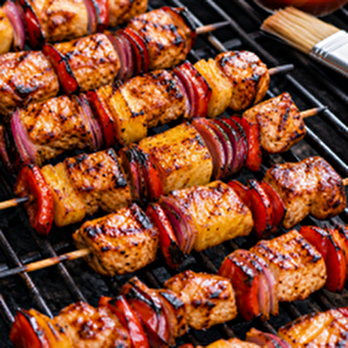 Grilled Hawaiian Chicken Skewers (Huli-Huli Chicken Kebabs)