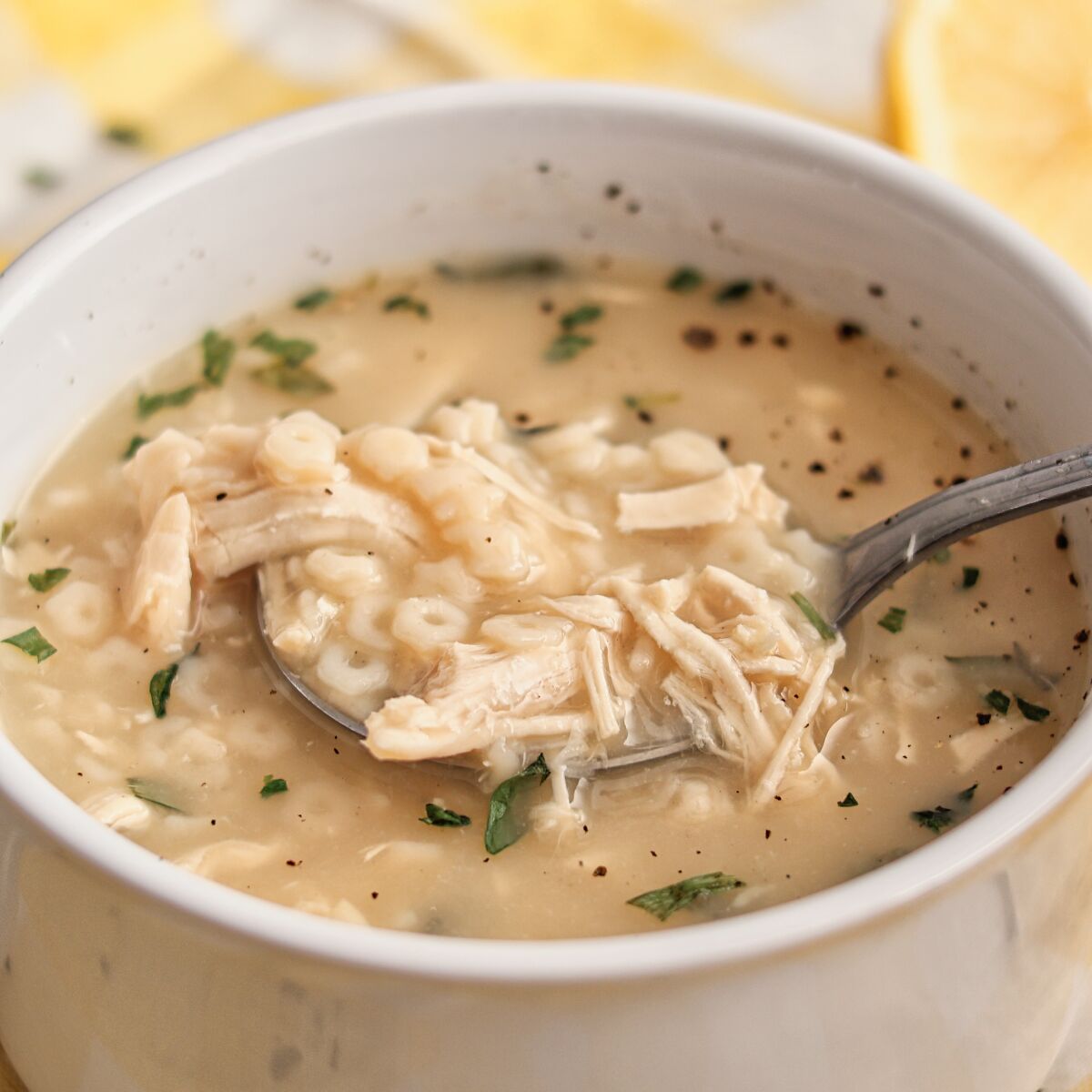 Lemon Chicken Pastina Soup