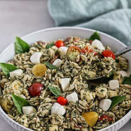 Gluten Free Orzo Pesto Salad