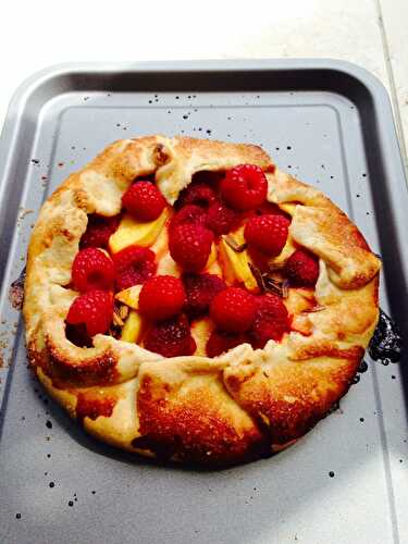 Peach Melba galette