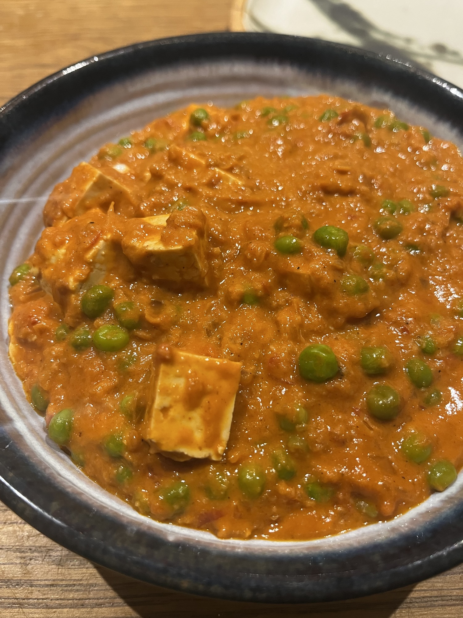 Dairy-free Mattar Paneer aka Mattar Tofu