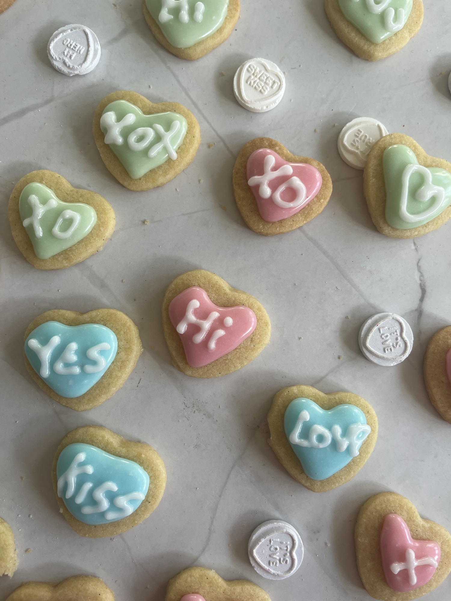 Love Heart Cookies - Vegan Iced Biscuits