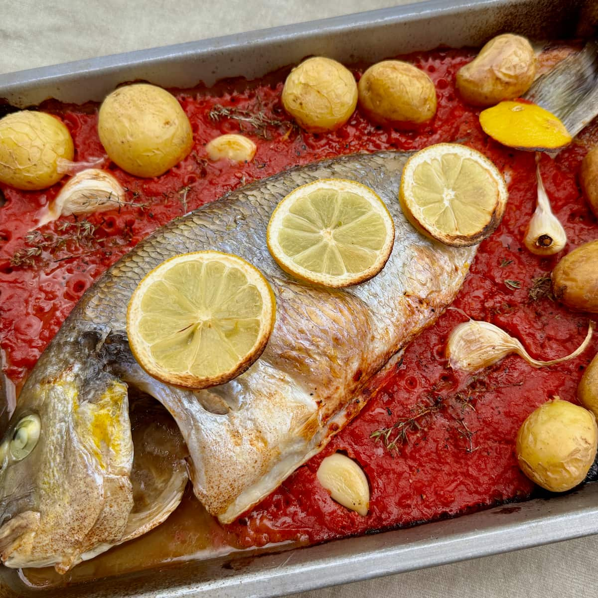 Baked Sea Bream Provençal Style