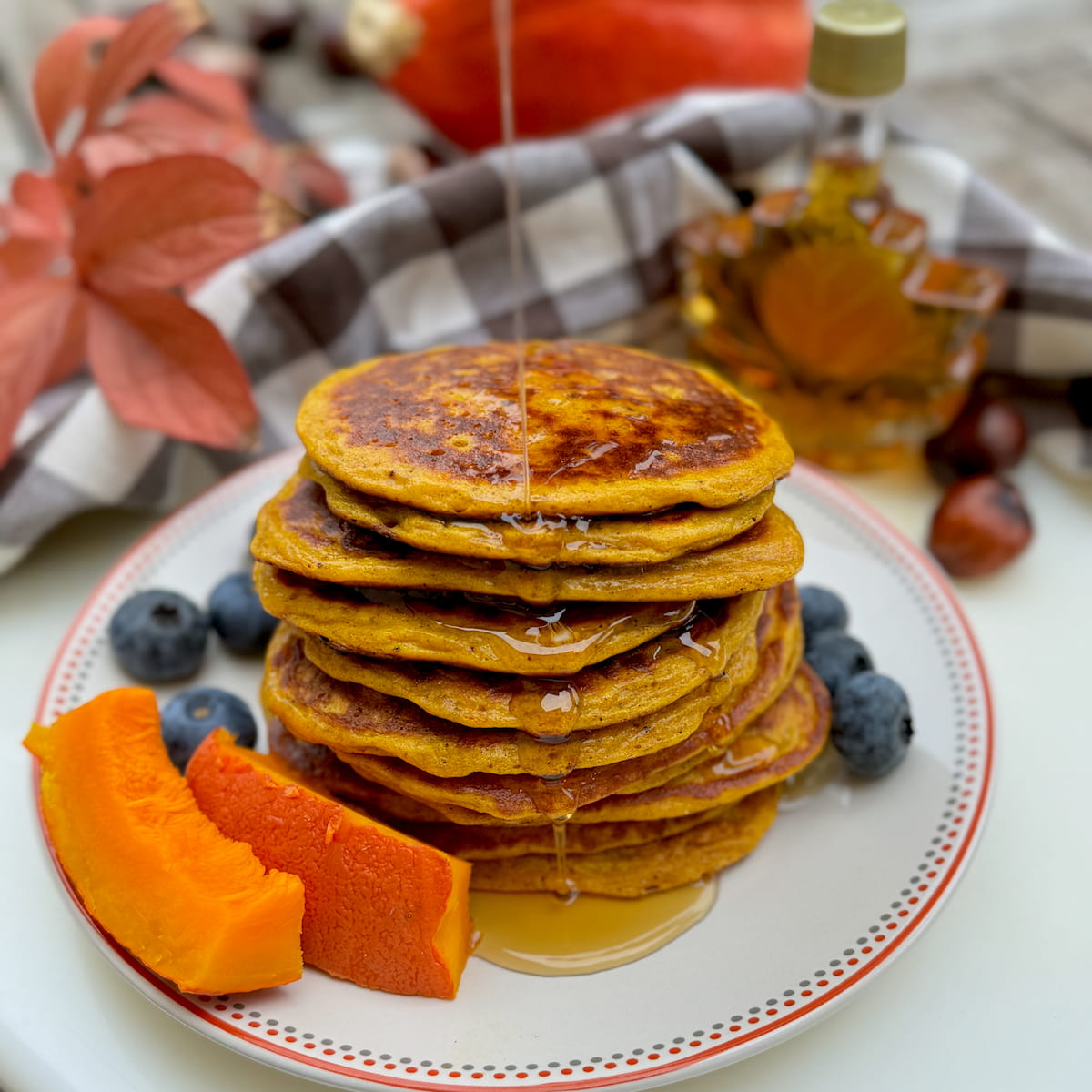 Cottage Cheese Pancakes with Pumpkin Puree