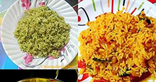 Variety Rice Recipes | South Indian Variety Rice | 5 easy to make Lunchbox Recipes