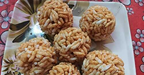 Pori Urundai Recipe | Sweet Jaggery Puffed Rice Balls | Karthigai Deepam Recipe