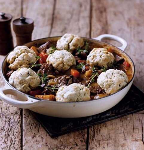 Beef Casserole & Dumplings