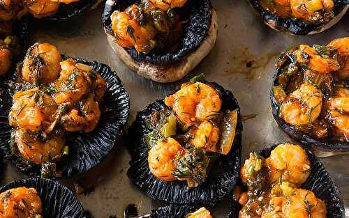 Oven Roasted Mushrooms with Prawns