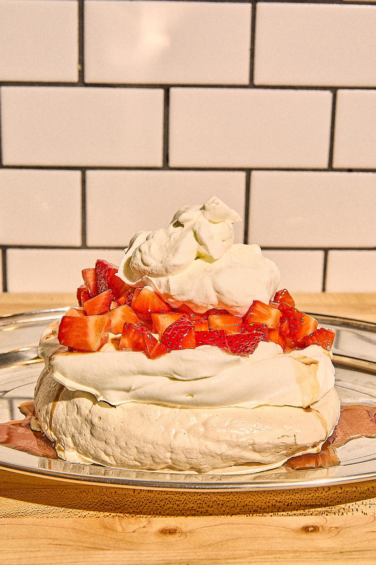 Pavlova with Balsamic Strawberries Recipe