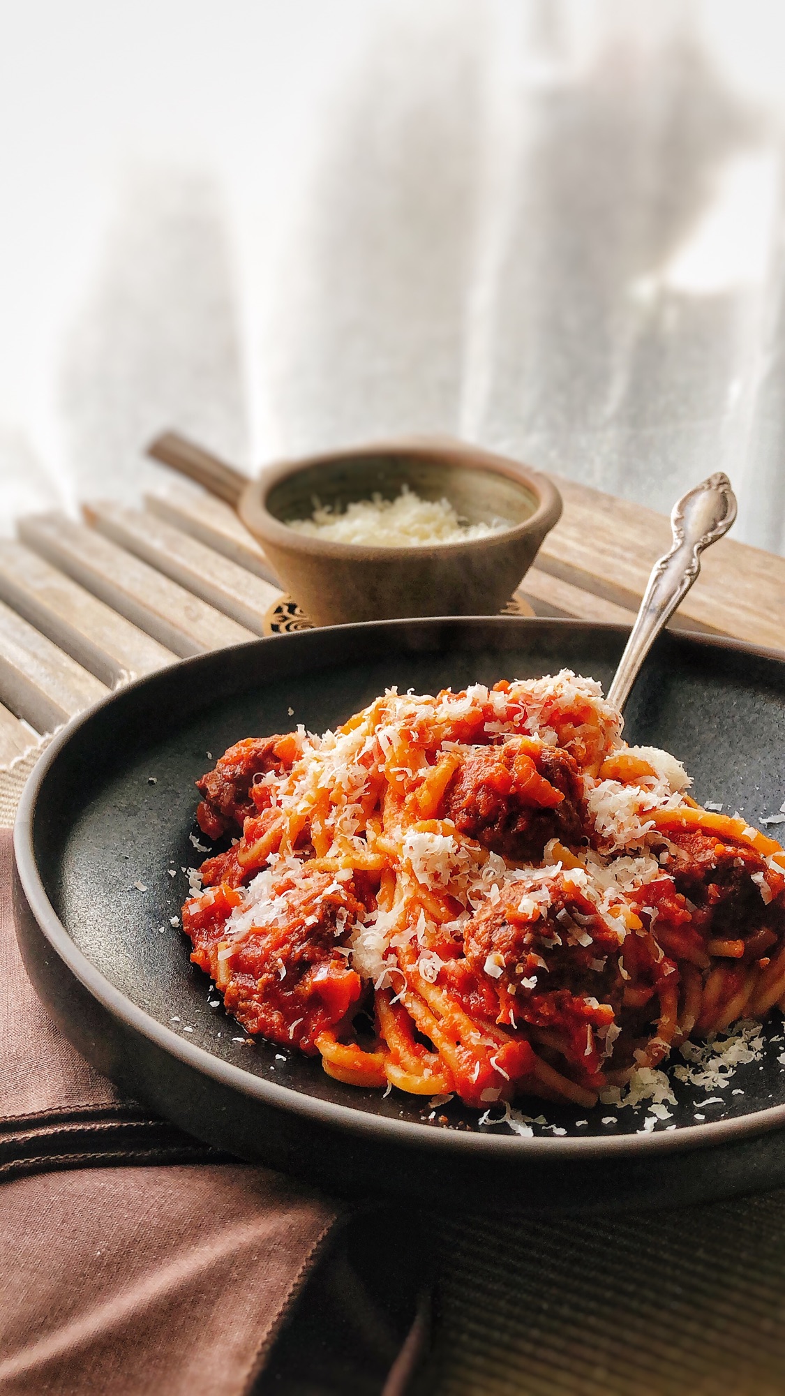 Spaghetti with meatballs