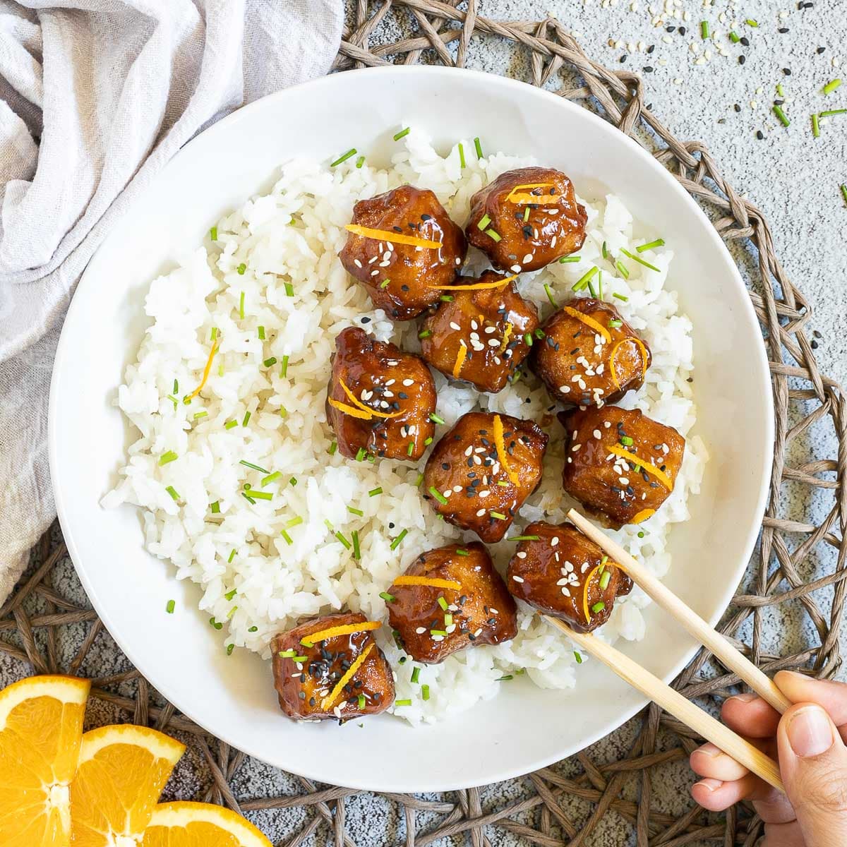 Orange Tofu (Crispy, Sticky)