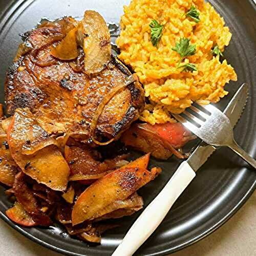 🍎 Brown Sugar Brined Pork Chops with Spiced Apple