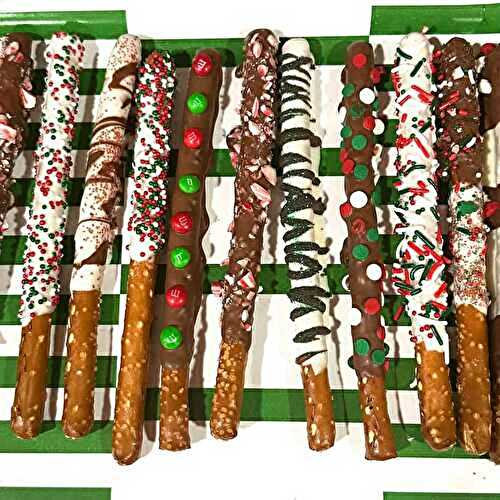 🧑‍🎄 Chocolate Dipped Christmas Pretzels