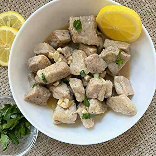 Garlic Butter Pork Bites with Lemon