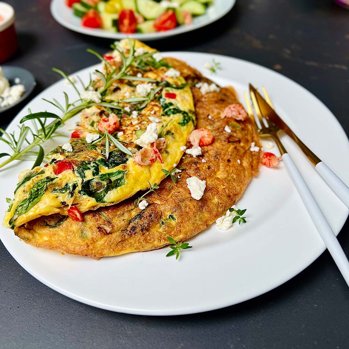 Spinach and Feta Cheese Omelette