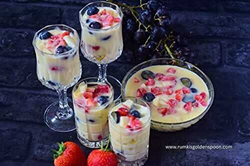 Fruit custard recipe | Fruit salad with custard recipe | How to make fruit custard