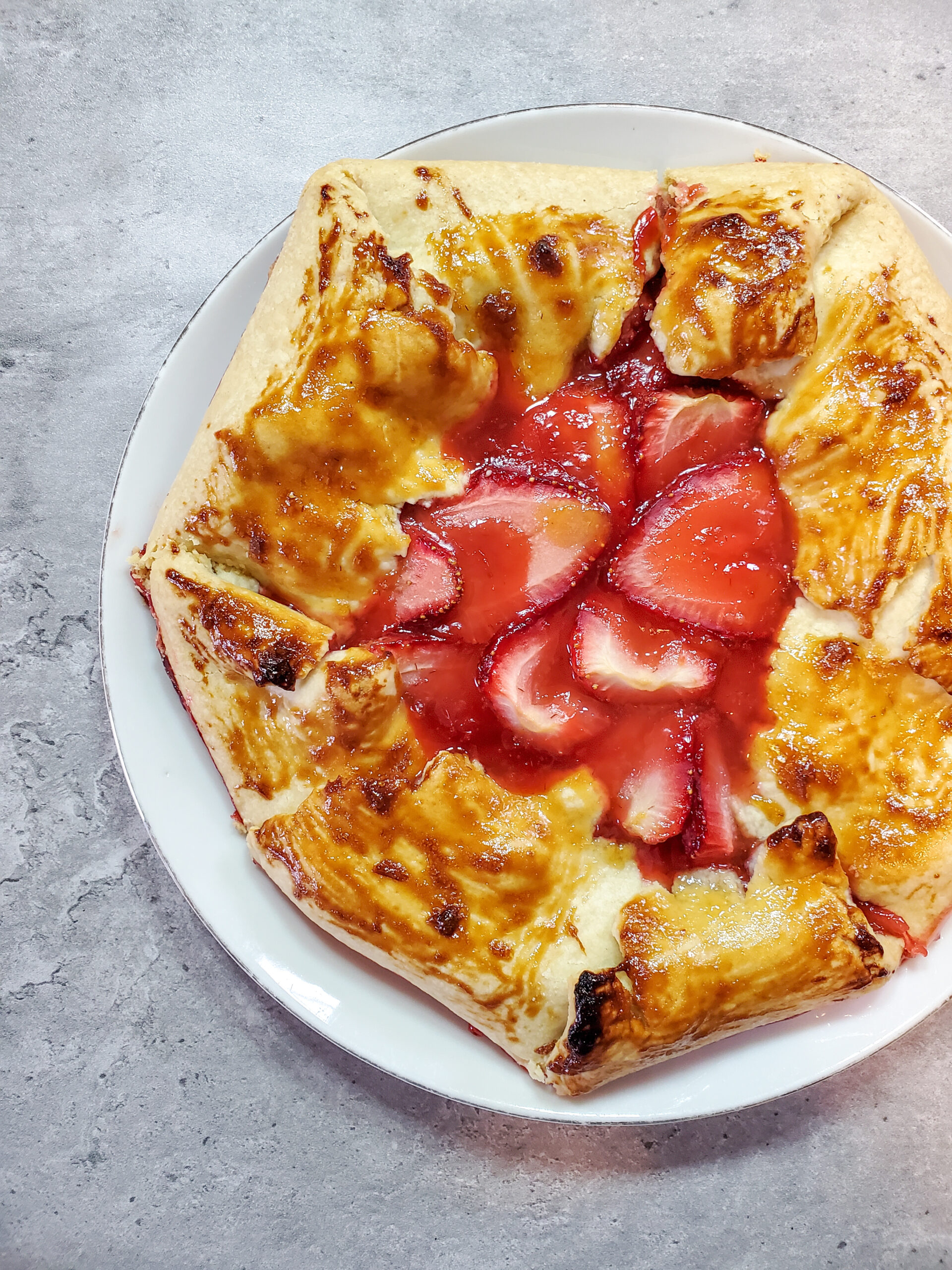 Apricot Glazed Strawberry Galette