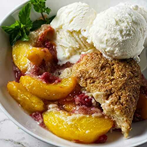 Peach Raspberry Cobbler