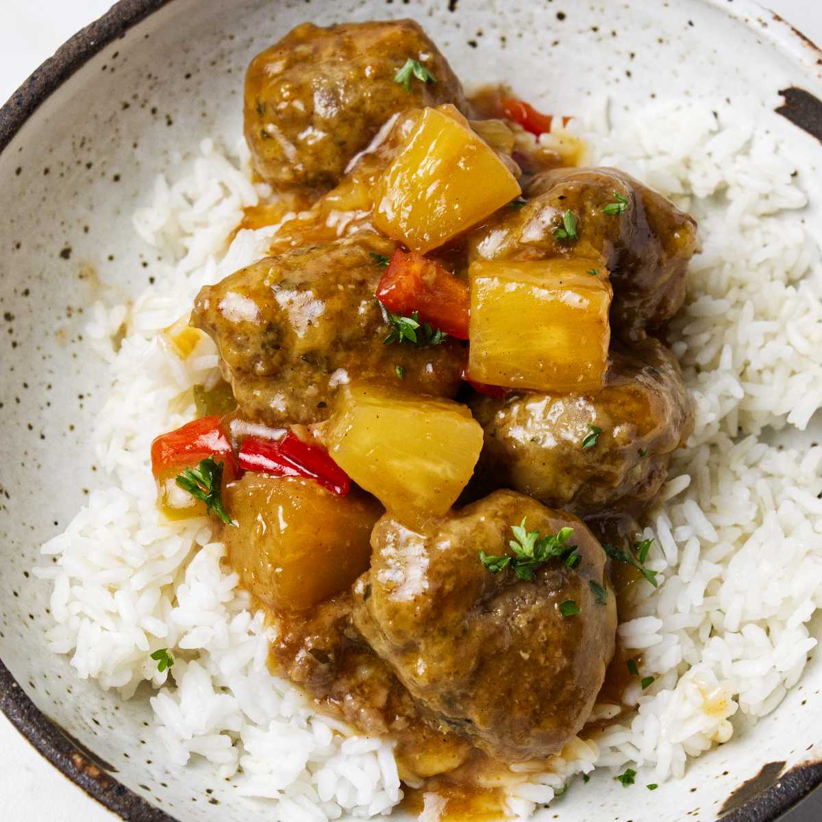 Slow Cooker Sweet n Sour Meatballs with Pineapple