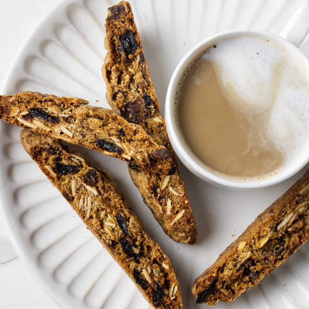 Whole Grain Almond Biscotti with Chocolate and Cherries