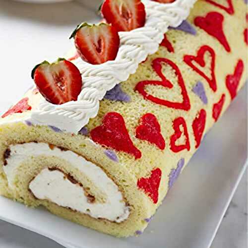 Heart Pattern Valentine Cake Roll