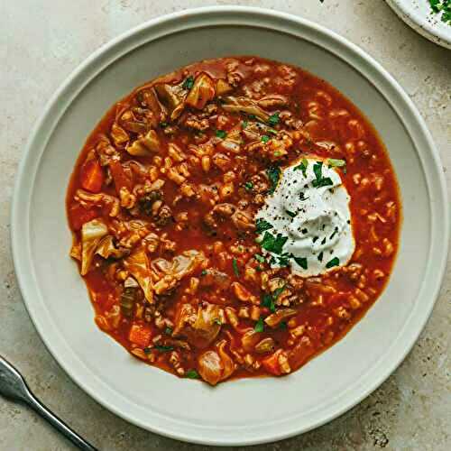 Unstuffed Cabbage Roll Soup