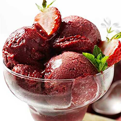 Homemade Strawberry Sorbet