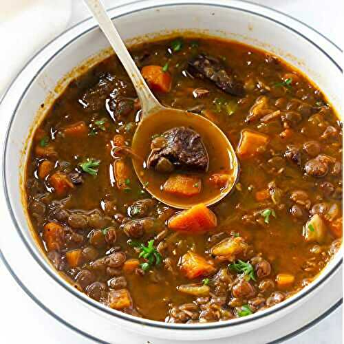 Chunky Beef and Lentil Soup