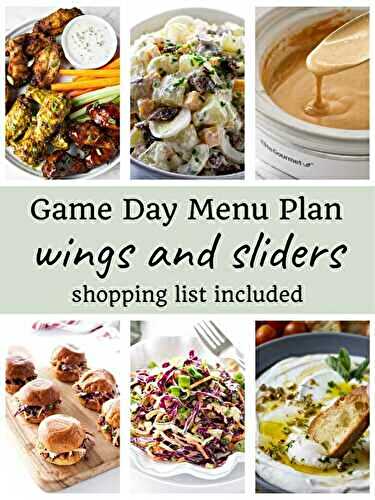 Game Day Menu Plan with Wings and Things