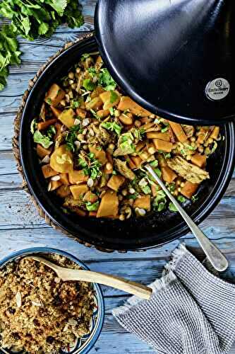 Vegetarian tagine with pumpkin and chickpeas